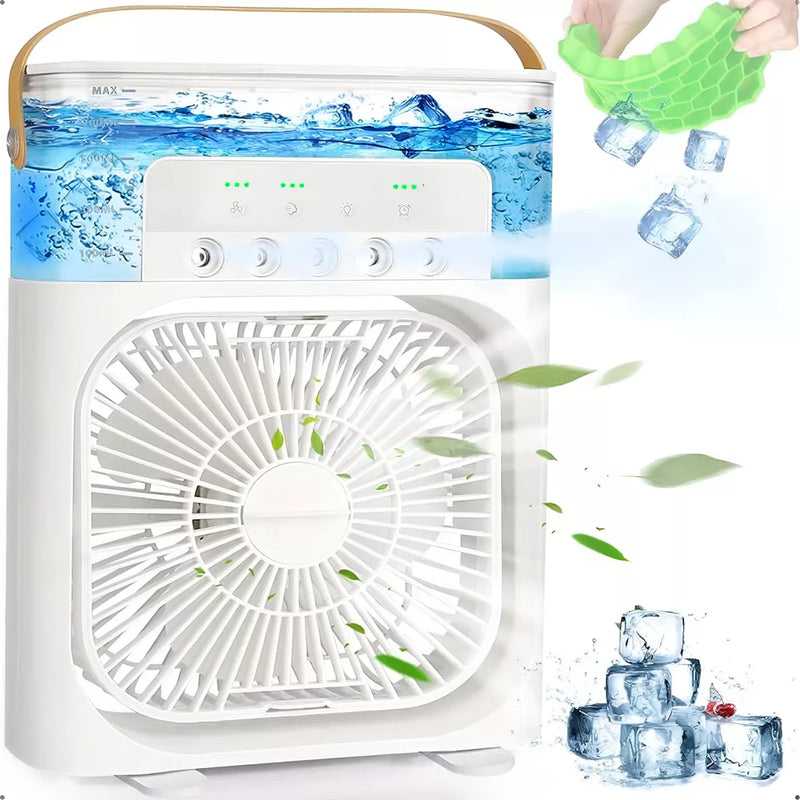 Ventilador Portátil, Umidificador e Climatizador c/ LED - Raposo