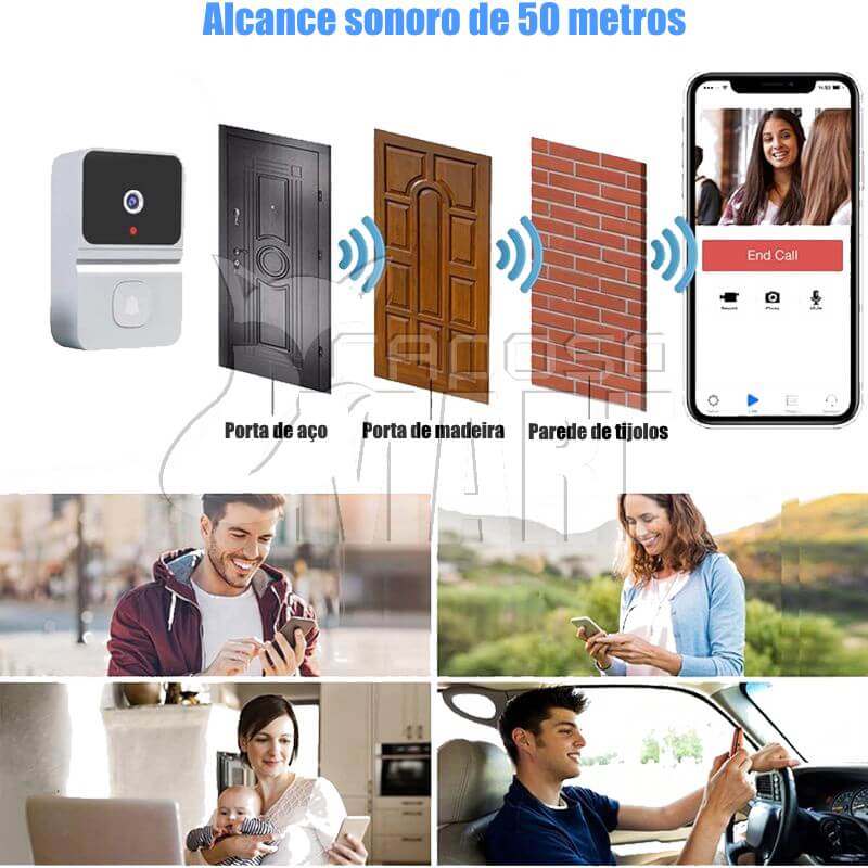 Campainha de vídeo inteligente Wi-Fi - Raposo